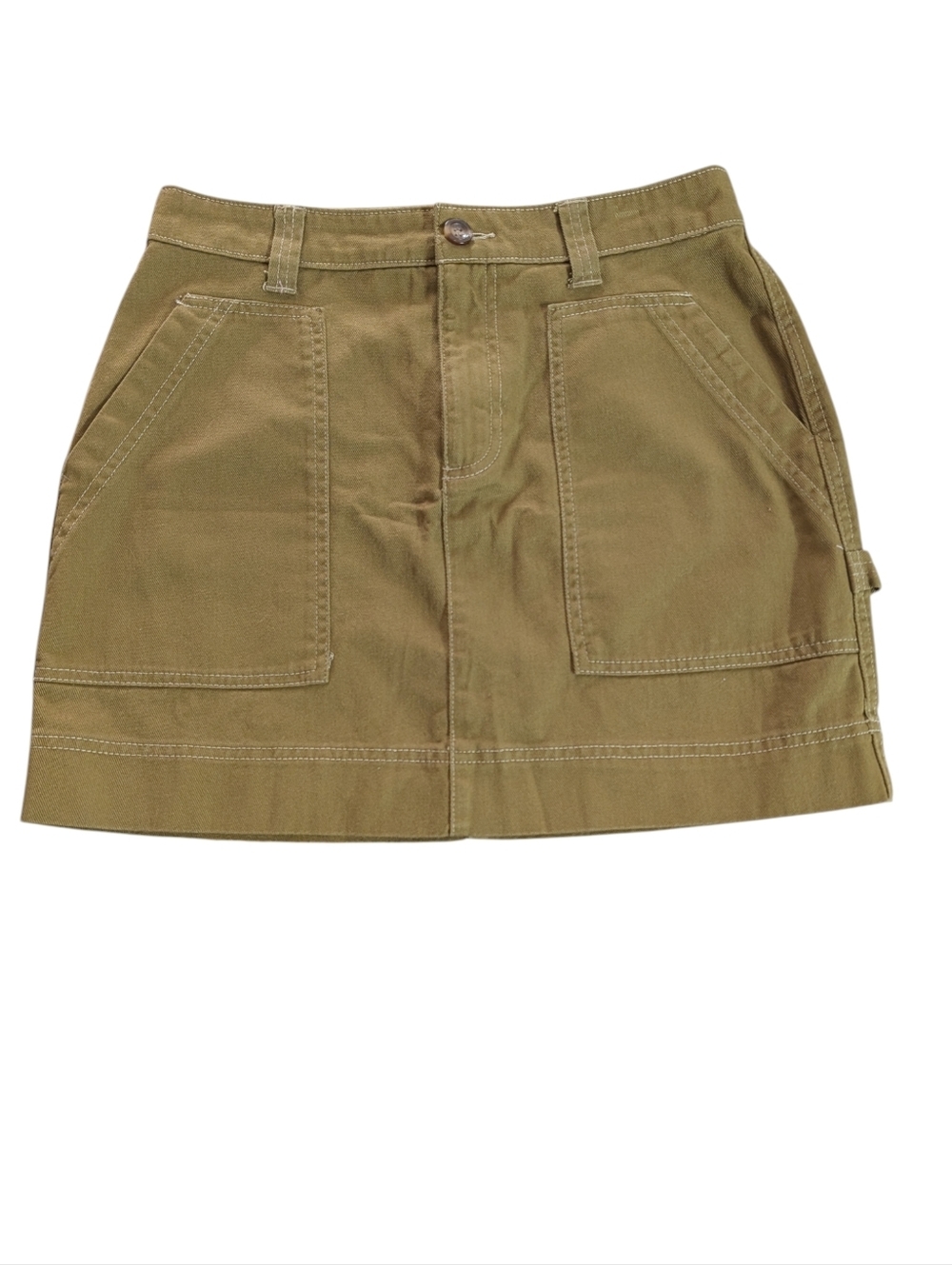 NWT Old Navy Olive Green Utility Mini Skirt Size 4 Cotton Cargo Style Y2K Preppy - Picture 3 of 7